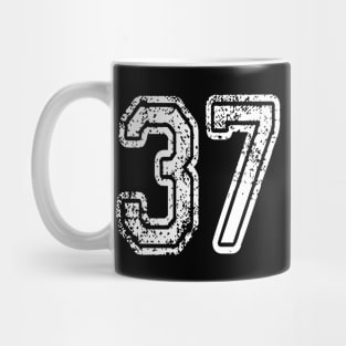 Number 37 Grungy in white Mug